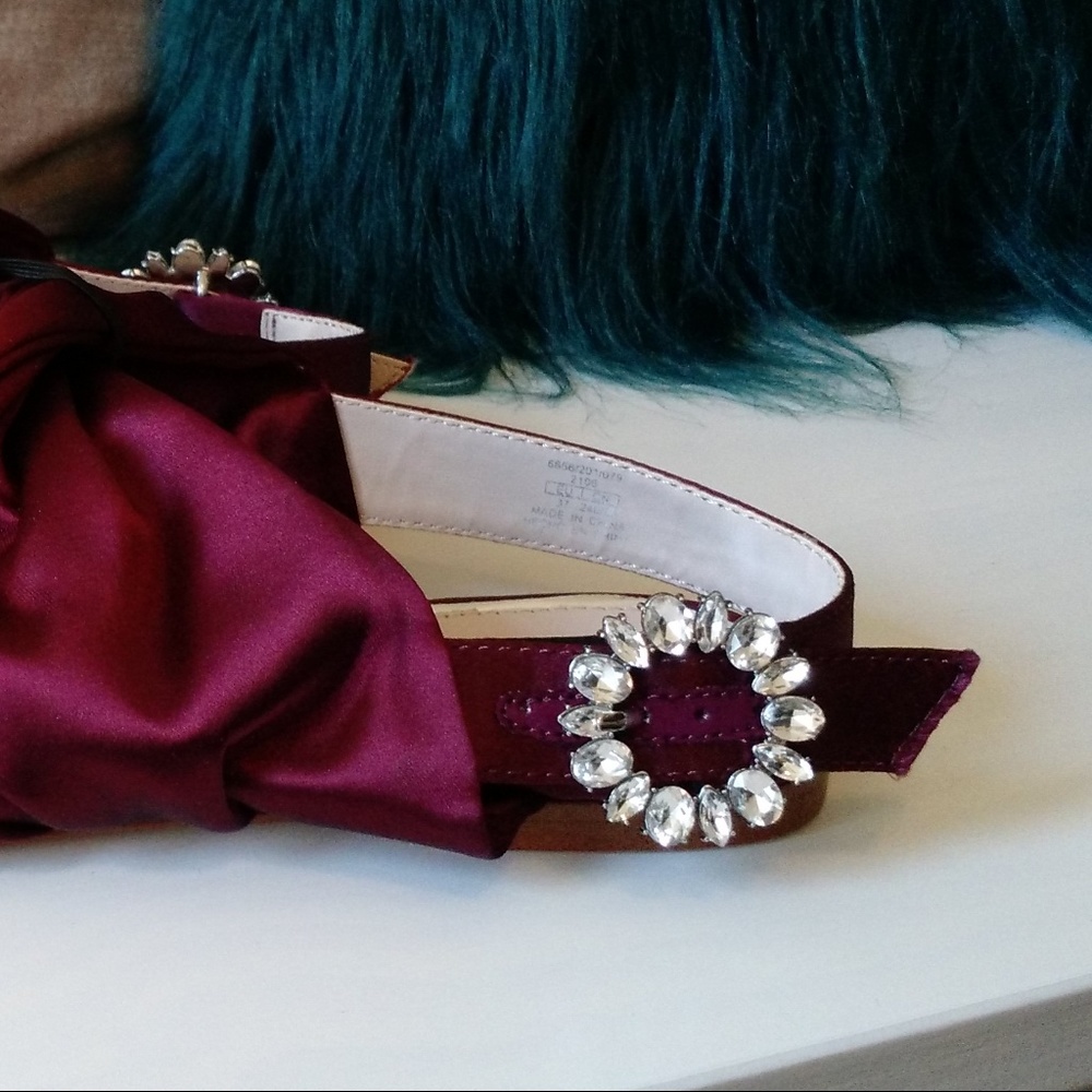 BRAND NEW ZARA SATIN SANDALS EMBELLISHED BUCKLE 37 - Picture 4 of 7